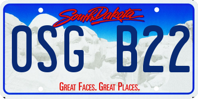 SD license plate 0SGB22