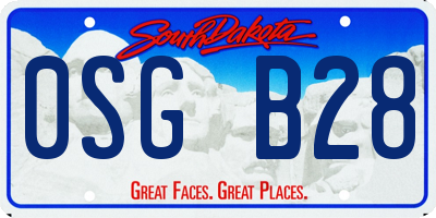 SD license plate 0SGB28