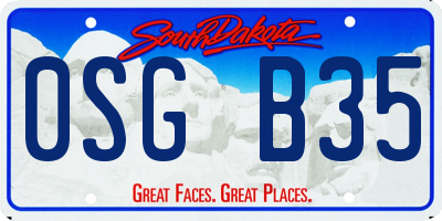 SD license plate 0SGB35