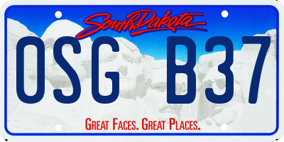 SD license plate 0SGB37