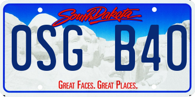 SD license plate 0SGB40