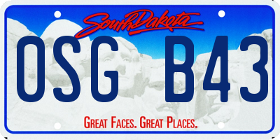SD license plate 0SGB43