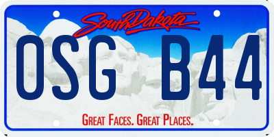 SD license plate 0SGB44