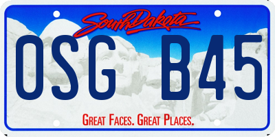 SD license plate 0SGB45