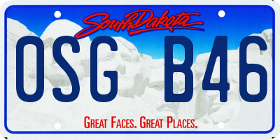 SD license plate 0SGB46
