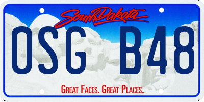 SD license plate 0SGB48