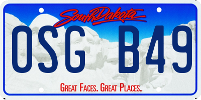 SD license plate 0SGB49