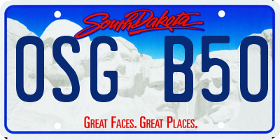 SD license plate 0SGB50