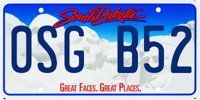 SD license plate 0SGB52