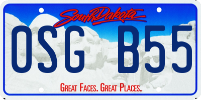 SD license plate 0SGB55