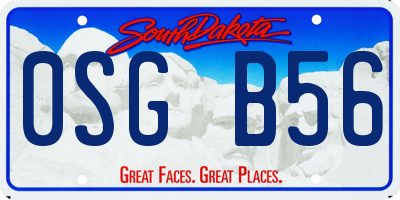 SD license plate 0SGB56