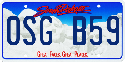 SD license plate 0SGB59