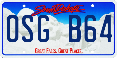 SD license plate 0SGB64