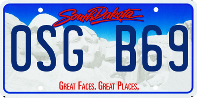 SD license plate 0SGB69