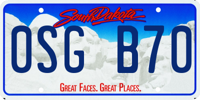 SD license plate 0SGB70