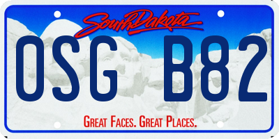 SD license plate 0SGB82