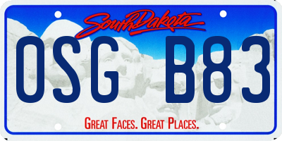 SD license plate 0SGB83