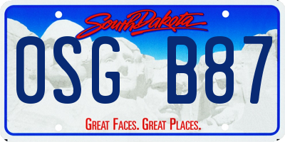 SD license plate 0SGB87