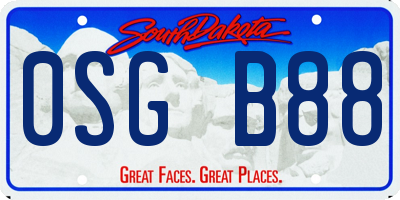 SD license plate 0SGB88