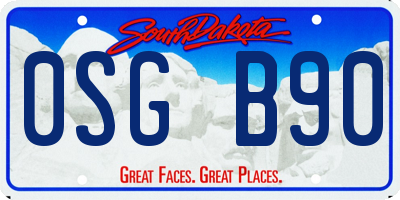 SD license plate 0SGB90