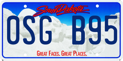 SD license plate 0SGB95