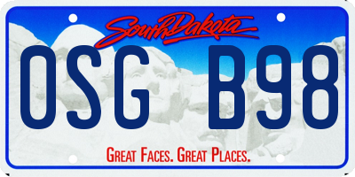 SD license plate 0SGB98