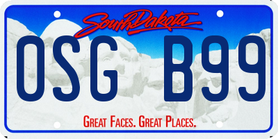 SD license plate 0SGB99