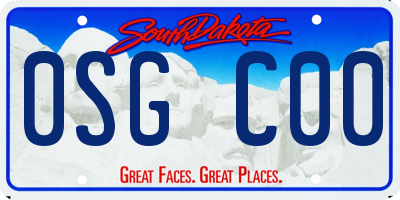SD license plate 0SGC00
