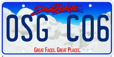 SD license plate 0SGC06