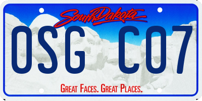 SD license plate 0SGC07