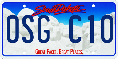 SD license plate 0SGC10