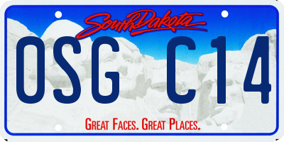 SD license plate 0SGC14