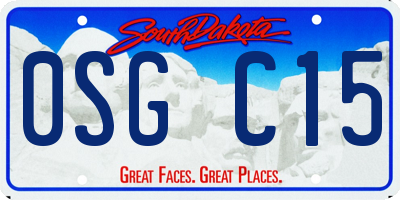 SD license plate 0SGC15