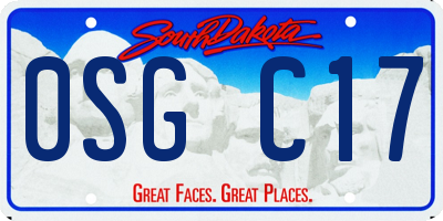 SD license plate 0SGC17