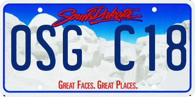 SD license plate 0SGC18