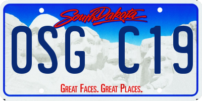 SD license plate 0SGC19