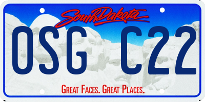 SD license plate 0SGC22
