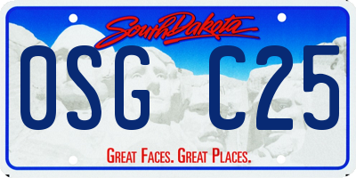 SD license plate 0SGC25