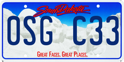 SD license plate 0SGC33
