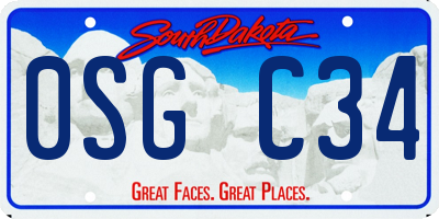 SD license plate 0SGC34