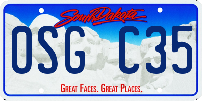 SD license plate 0SGC35