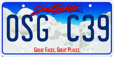 SD license plate 0SGC39