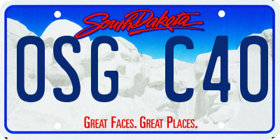 SD license plate 0SGC40