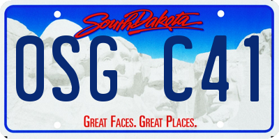 SD license plate 0SGC41