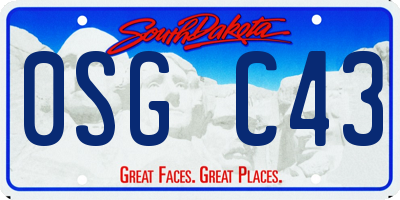 SD license plate 0SGC43