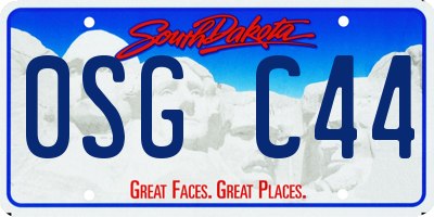 SD license plate 0SGC44