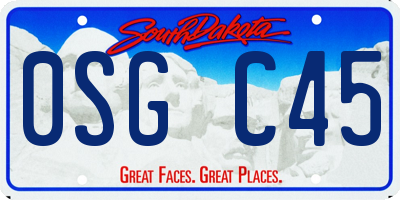 SD license plate 0SGC45