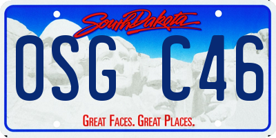SD license plate 0SGC46