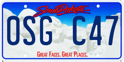 SD license plate 0SGC47
