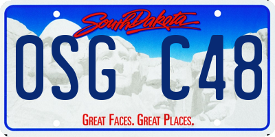 SD license plate 0SGC48